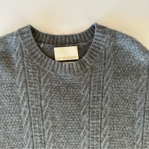 Cynthia Rowley Cashmere Gray Sweater Oversized Short Sleeve XS/S - Picture 3 of 15